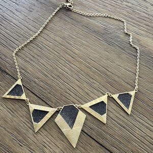 90s Geometric Gold and Black Necklace